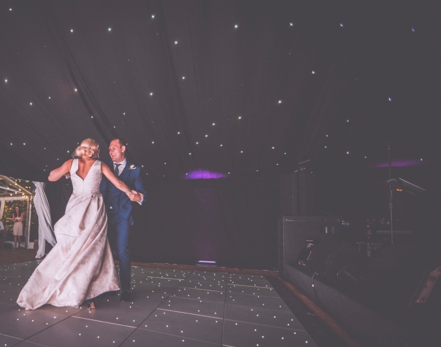 Lanterns decorating the exterior of this Bristol based marquee wedding